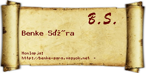Benke Sára névjegykártya